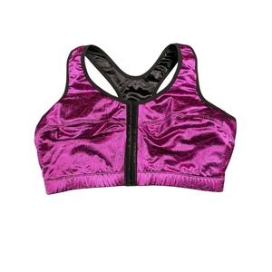 Enell High Impact Sports Bra Pink Front Hook Racerback Size 6 (50-54 Bust)